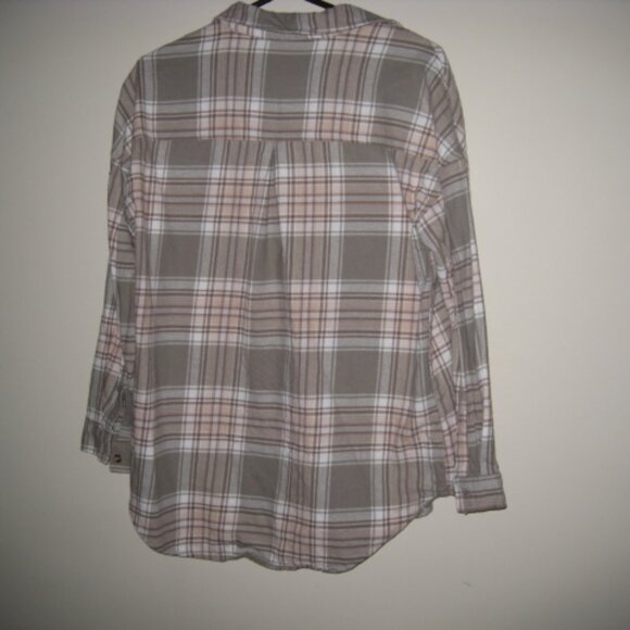 Ardene 100% Cotton Plaid Flannel Shirt M - Picture 9 of 14